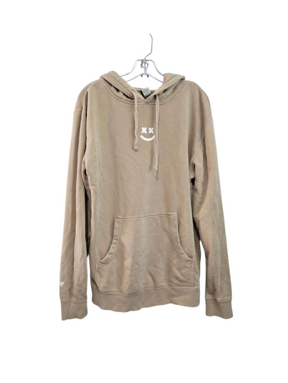 Barstool Sports Women's Tan Hoodie with Smiley Graphic